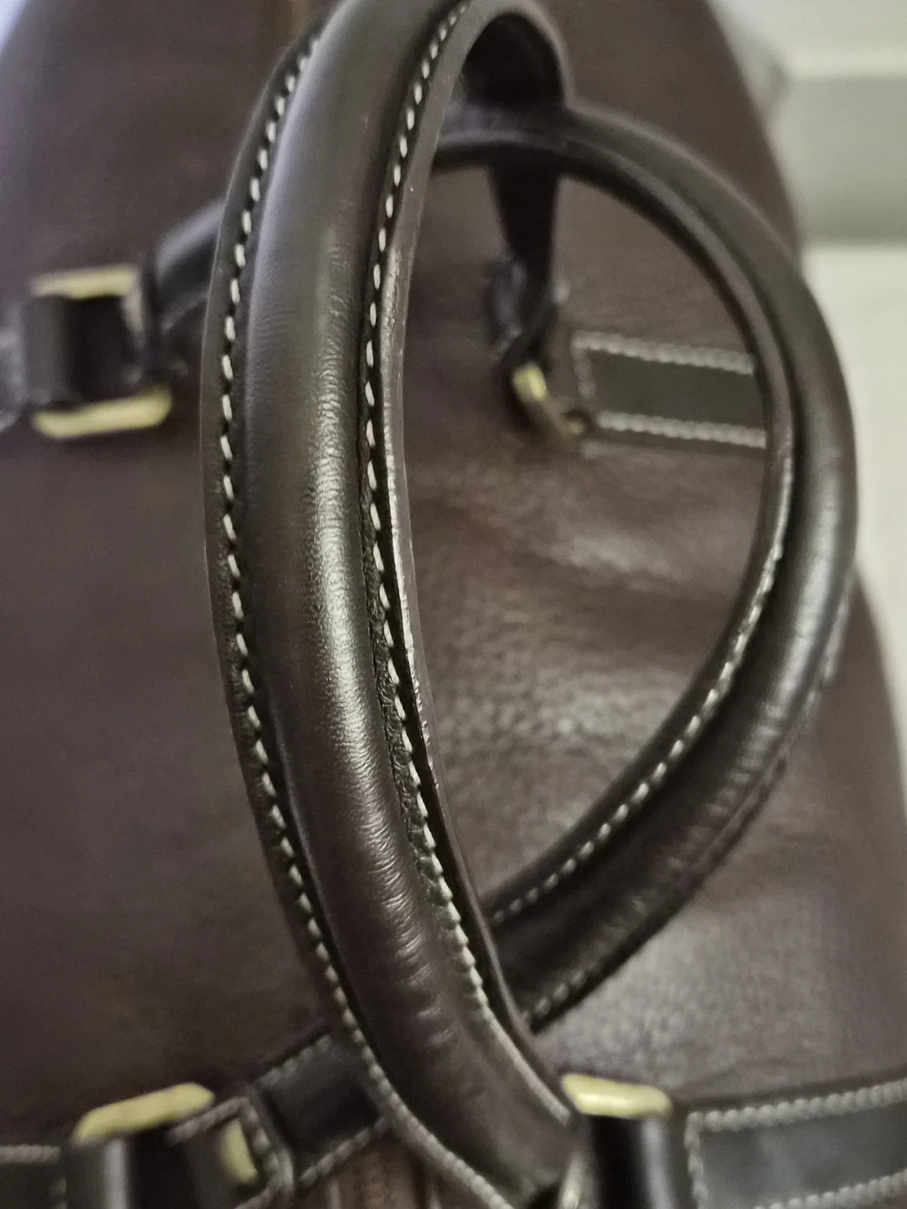 Vintage Adrienne Vittadini 3-Piece Brown Pebbled Leather Travel Set